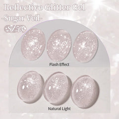 YICKYUE - 10ml Reflective Glitter Gel Polish Galactic Pink Sparking Glitter Ultra Shine Soak Off UV LED Nail Art Manicure