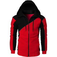 HEARUJOY - Color Block Hooded Men Slim Fit Sweatshirt Casual Fashion Long Sleeve Sporty Jacket Stylish Outerwear For Men Trendy Streetwear