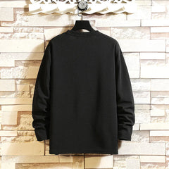 HEARUJOY - Autumn Spring Black White Tshirt Top Tees Classic Style Brand Fashion Clothes OverSize M-5XL O NECK Long Sleeve T Shirt Men'S