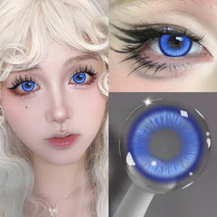 YICKYUE - Anime Cosplay Colored Contact Lenses Magic Pop Blue Cos Lenses Half Yearly Use Red Contacts Lens for Eye Beauty Makeup