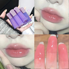 YICKYUE - Water Light Lip Gloss Purple Mulberry Mirror Glass Lip Glaze Moisturizing Plump Lip Non Stick Cup Waterproof Long Lasting Makeup