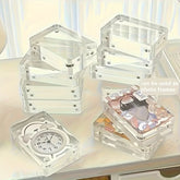 YICKYUE - 10pc Transparent Acrylic Photo Frames Mini Magnetic Sticker Idol Card Photo Frame Desktop Decoration Cute Photo Holder PS Board