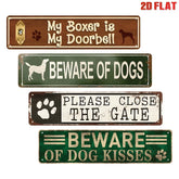 YICKYUE - 2D Flat, 4pcs Set Fun Dog Sign Metal Tin Plate Wall Decor Metal Art Wall Sticker, Vintage Metal Tin Plate Poster 4x16 Inches