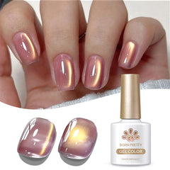 YICKYUE - 10ml Nude Gold Glitter Cat Magnetic Gel Nail Polish Gold Blue Ultra Shine Soak Off UV LED Varnish Nail Supplies