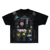 Hearujoy American Simple New Style Harajuku Style Special Body Armor Printed T-shirt Men's Spring Trend Street Y2K Fashion Short Sleeves