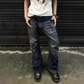 HEARUJOY - Men's Solid Color Straight Jeans American Retro Fashion Trend High Street Hip Hop Loose Breathable Summer New Men's Bottoms