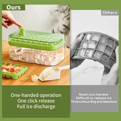YICKYUE - Press Ice Tray Bucket Multifunctional 64 Gride Ice Cube Mold Ice Maker with One-touch To Release Portable Ice Box Ice Cube Tray