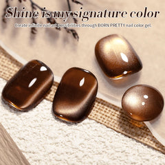 YICKYUE - 10ml Coffee Brown Cat Magnetic Nail Gel Polish Set with Soak Off UV LED Gel Polish Manicure Nail Art Autumn Kit