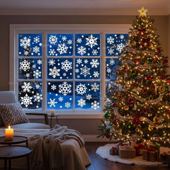 YICKYUE - Christmas Decoration Snowflake Window Clings, Glueless PVC Wall Stickers, for Windows Glass for Christmas New Year Winter Party