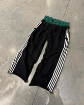 Hearujoy Y2K retro simple striped casual pants for men and women Harajuku loose straight pants high waist loose hip hop sweatpants