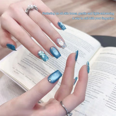 YICKYUE - Summer New Popular Versatile Moonlight Sea Cat Eye Gel Polish, Blue Glass Bead Cat Eye UV Gel, Professional Nail Are Use