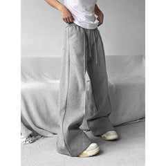 Hearujoy Wide Leg Sweatpants Men Oversize Gray Sports Pants Sportswear Casual Trousers Male Loose Korean Streetwear Hip Hop