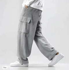 HEARUJOY - Autumn Mens Joggers Straight Pants Streetwear Loose Oversized Joggers Sports Sweatpants Men Multi-pocket Long Pants For Male