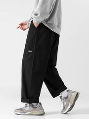 HEARUJOY - Casual Cotton Work Pants Men's Loose Straight Leg American High Street Retro Pure Cotton Long Trousers Autumn Winter Trendy