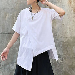 HEARUJOY - XS-4XL Mens T-Shirt Irregular Dark Style Cotton T-Shirt Summer Streetwear Y2k Fashion Campus Trend Top Men'S Clothing 2025 New