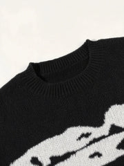 HEARUJOY - Trendy Long Sleeve Knitted Sweaters Men's Outdoor Fashion Crew Neck Loose Sweater Autumn Winter Vintage Mens Knitting Pullovers
