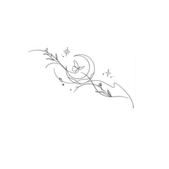 YICKYUE - Minimalist Leaf Vine Tattoo Sticker Waterproof Long Lasting Fine Line Temporary Tattoo for Women Finger Hand