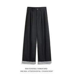 HEARUJOY - Grey Black Suit Pants Men Fashion Society Mens Dress Pants Korean Loose Casual Wide Leg Pants Mens Office Formal Trousers 4XL