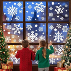 YICKYUE - Christmas Decoration Snowflake Window Clings, Glueless PVC Wall Stickers, for Windows Glass for Christmas New Year Winter Party