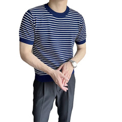 HEARUJOY - Crew Neck Blouse Men Korean Style T-shirt Applicable Gender Men Brand New Condition Korean Style Fashion Summer Casual Outfit