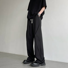 HEARUJOY - Ice Silk Men Summer Thin Wide-leg Trendy Brand Loose Straight Casual Trousers