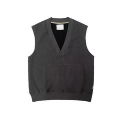 HEARUJOY - Oversized Men Vest Spring Autumn V-neck Sleeveless Sweatshirt Fashion Leisure Tank Top Fat Tshirts Coat Plus Size Suitable 150KG
