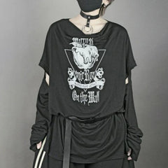 Hearujoy 2024 Fashion Vintage Graphic Tshirts Contrast Aesthetic Y2k Tops Men's Detachable Long Sleeve Harajuku Streetwear Tee Shirts