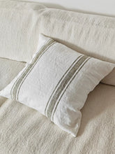 YICKYUE - Country Pure Linen Olive Green White Stripes American Retro Bedroom Bedding Soft Decorative Cushion Square Pillow Case