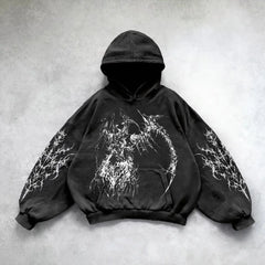 HEARUJOY - Harajuku Demon Girl oversized sweatshirt hoodie body armor hoodies women goth y2k tops new streetwear gothic clothes