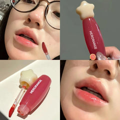 YICKYUE - Pink Mirror Crystal Lip Gloss Makeup Clear Glossy Lip Glaze Long-lasting Moisturizing Glass Lipstick Jelly Water Light Lip Tint