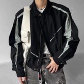 Hearujoy High Street Y2k Streetwear Men Contrast Jacket Top Fashion Trend Functional Assault Jackets Neutral Original Design Zipper Coat