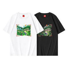 HEARUJOY - Mens T Shirts Coton Embroidery T Shirt Man Women Chinese Tees Graphic Tees Short Sleeve Casual Loose High Quality Summer Tops
