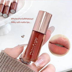 YICKYUE - 6 Colors Matte Velvet Mist Lipstick, Air Dimming Velvet Mist Lipstick Lift Long-lasting Waterproof Non-stick Cup Soft Matkeup