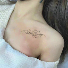 YICKYUE - Minimalist Leaf Vine Tattoo Sticker Waterproof Long Lasting Fine Line Temporary Tattoo for Women Finger Hand