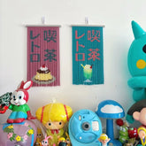 YICKYUE - Handmade Retro Japanese Cafe Pudding Melon Soda Beaded Ornaments Tapestry Curtain Kawaii Bear Wall Hanging for Room Decoration