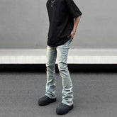 Hearujoy Skinny Jeans Men Streetwear Solid Color Simple Vintage Slim Autumn Vaqueros Flared Trousers Street Summer Y2k Fit Denim Pants