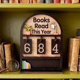 YICKYUE - Wooden Yearly Book Counting Ornament Display This Year'S Reading Tracker Can Monitor Up To 999 Books Office Bookshelf Decoration