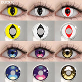 YICKYUE - 2PCS Anime Eyes Cat's Eye Cosplay Halloween Color Contact Lenses for Eyes Red Contact Lenses Yellow Pupils Fast Shipping