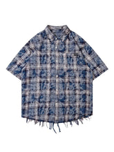 Hearujoy Harajuku Plaid Shirts Coat Men Oversize Short Sleeve Men's Checkered Cardigan Blouses Male Japanese Streetwear Hip Hop