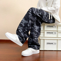 HEARUJOY - Military Cargo Pants Men Multiple Pockets Camouflage Parachute Pants Y2k Baggy Pants Outdoor Hiking Workout Streetwear Trousers