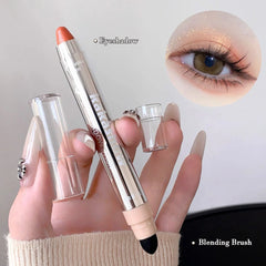 YICKYUE - Metallic Glitter Eyeshadow Stick Matte Red Waterproof Shimmer Lying Silkworm Long Lasting High Gloss Pearlescent Eyeshadow Pen