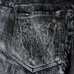 Hearujoy Y2K Phantom Jeans High Street Spider Embroidered Patch Hip Hop Streetwear Gothic Retro Oversized Baggy Fit Unisex Mopping Pants