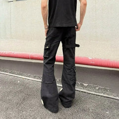 HEARUJOY - Summer New Men's Solid Color Straight Jeans American Retro Fashion Trend High Street Hip Hop Loose Breathable Men's Bottoms