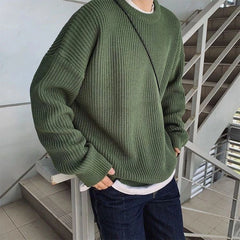 HEARUJOY - Korean Fashion Sweaters Men Autumn Solid Color Wool Sweaters Slim Fit Men Streetwear Mens Clothes Knitted Sweater Men Pullovers