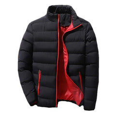 HEARUJOY - Thickened Cotton Coat Men's Stand-up Collar Zipper Cardigan Coat Outdoor Jacket Casual Warm
