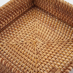 YICKYUE - Tissue Box Holder Handwoven Storage Basket Rustic Country Style Natural Straw Weaving for Home Kitchen Dining Table Organizer