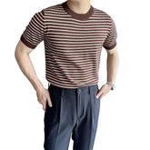 HEARUJOY - Crew Neck Blouse Men Korean Style T-shirt Applicable Gender Men Brand New Condition Korean Style Fashion Summer Casual Outfit