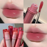 YICKYUE - Pink Mirror Crystal Lip Gloss Makeup Water Glass Lip Glaze Plumping Waterproof Jelly Lip Tint Lipstick Moisturizing Beauty Lips
