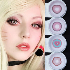 YICKYUE - Paradise Pink Colored Contact Lenses Half Yearly Use Soft Breathable Eye Beauty Lens for Anime Cosplay Makeup Contacts