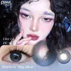 YICKYUE - 2pcs 1 day Use Colored Contact Lenses for Eyes Blue Lenses with Diopters Anime Beautiful Pupils Cosmetics Fast Delivery